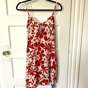 CUPSHE women’s summer dress, red and white floral, size S